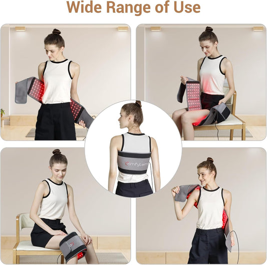 Red Light Therapy Belt with 126 Leds, Wearable Red Light Therapy for Body, 660Nm & 850Nm, Gifts for Her Women Mom, 22W Light Wrap with Timer for Joint Muscle(Corded)